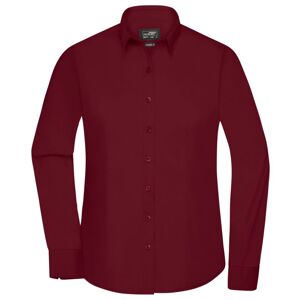 James & Nicholson Dámská košile s dlouhým rukávem JN677 - Vínová | L