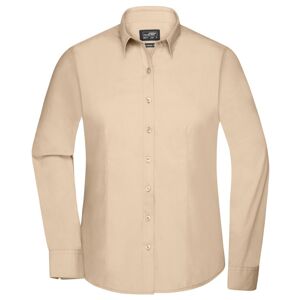 James & Nicholson Dámská košile s dlouhým rukávem JN677 - Stone | XXL