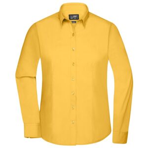 James & Nicholson Dámská košile s dlouhým rukávem JN677 - Žlutá | XXXL