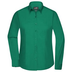 James & Nicholson Dámská košile s dlouhým rukávem JN677 - Irská zelená | XS