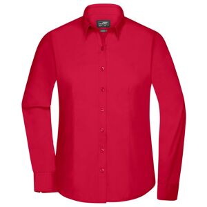 James & Nicholson Dámská košile s dlouhým rukávem JN677 - Červená | XL