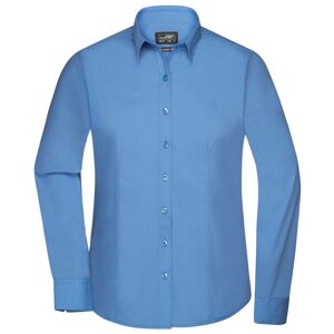 James & Nicholson Dámská košile s dlouhým rukávem JN677 - Aqua | XXXL