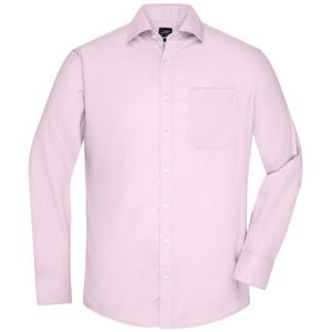 James & Nicholson Pánská košile s dlouhým rukávem JN682 - Světle růžová | M