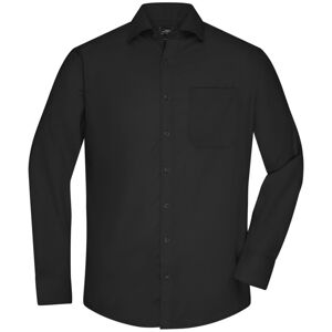 James & Nicholson Pánská košile s dlouhým rukávem JN682 - Černá | XXXL