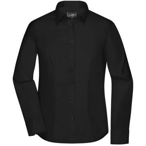 James & Nicholson Dámská košile s dlouhým rukávem JN681 - Černá | XXXL