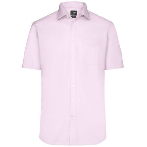 James & Nicholson Pánská košile s krátkým rukávem JN684 - Světle růžová | XXXL