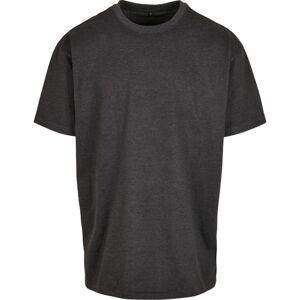 Build Your Brand Pánské tričko Heavy Oversize Tee - Tmavě šedý melír | XS