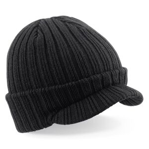 Beechfield Zimní čepice s kšiltem - Černá