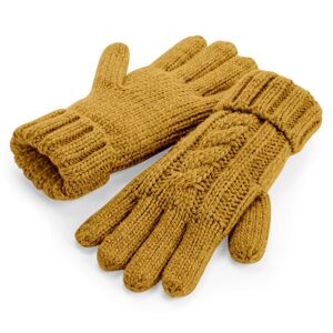 Beechfield Elegantní pletené melange rukavice - Hořčicová | L/XL
