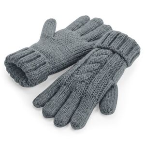 Beechfield Elegantní pletené melange rukavice - Světle šedá | L/XL