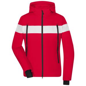James & Nicholson Dámská sportovní zimní bunda JN1173 - Světle červená / bílá | M