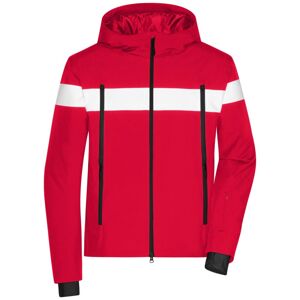James & Nicholson Pánská sportovní zimní bunda JN1174 - Světle červená / bílá | XXL