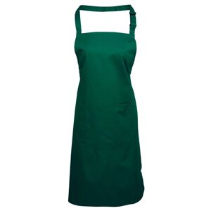 Premier Workwear Kuchyňská zástěra s laclem a kapsou - Lahvově zelená