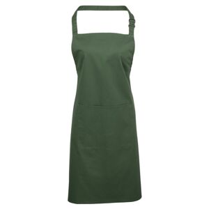 Premier Workwear Kuchyňská zástěra s laclem a kapsou - Mechově zelená