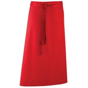 Premier Workwear Dlouhá zástěra do pasu s kapsou - Červená