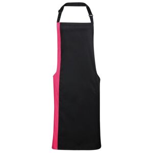Premier Workwear Dvoubarevná kuchařská zástěra s laclem - Černá / růžová
