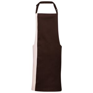 Premier Workwear Dvoubarevná kuchařská zástěra s laclem - Hnědá / natural