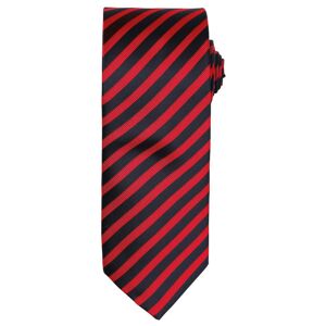 Premier Workwear Kravata s dvojitým proužkem - Červená / černá
