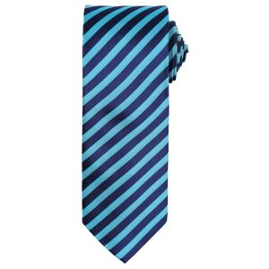 Premier Workwear Kravata s dvojitým proužkem - Tyrkysová / tmavě modrá