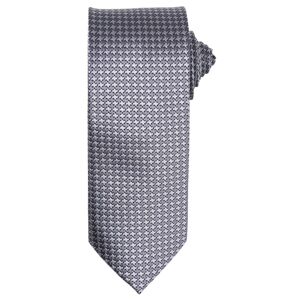 Premier Workwear Kravata s šachovnicovým vzorem - Stříbrná