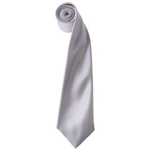 Premier Workwear Saténová kravata - Stříbrná