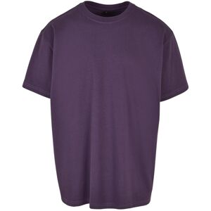 Build Your Brand Pánské tričko Heavy Oversize Tee - Tmavě fialová | XL