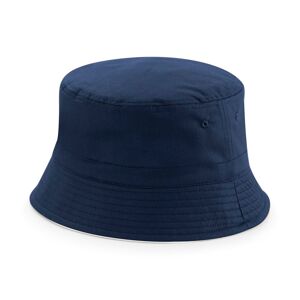 Beechfield Oboustranný bavlněný klobouk - Tmavě modrá / bílá | L/XL