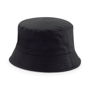 Beechfield Oboustranný bavlněný klobouk - Černá / světle šedá | S/M