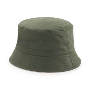 Beechfield Oboustranný bavlněný klobouk - Olivová / stone | L/XL