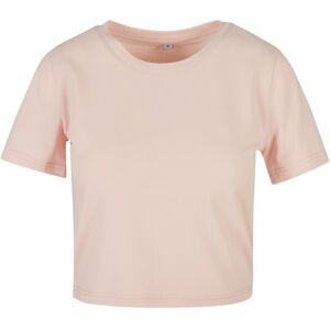 Build Your Brand Dámské crop top tričko s krátkým rukávem - Růžová | S
