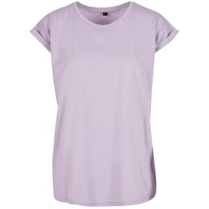 Build Your Brand Volné dámské tričko s ohrnutými rukávy - Šeříková | XL