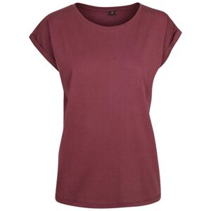 Build Your Brand Volné dámské tričko s ohrnutými rukávy - Cherry | XXXL