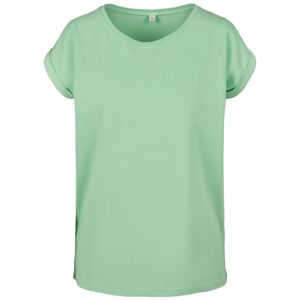 Build Your Brand Volné dámské tričko s ohrnutými rukávy - Mátová | L