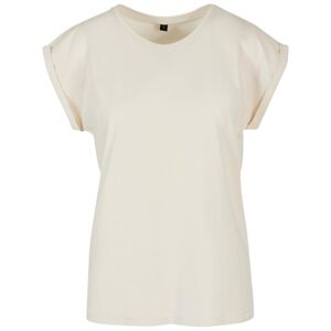 Build Your Brand Volné dámské tričko s ohrnutými rukávy - Písková | XL