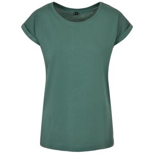 Build Your Brand Volné dámské tričko s ohrnutými rukávy - Pale leaf | S