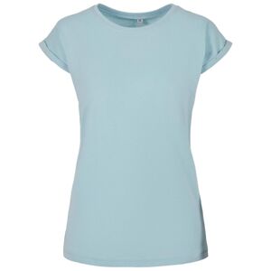 Build Your Brand Volné dámské tričko s ohrnutými rukávy - Ocean | XS