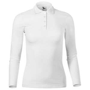 MALFINI Dámská polokošile s dlouhým rukávem Pique Polo LS - Bílá | XL