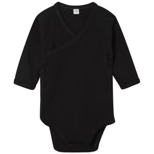 Babybugz Dětské zavinovací body s dlouhým rukávem Kimono - Černá | 6-12 měsíců