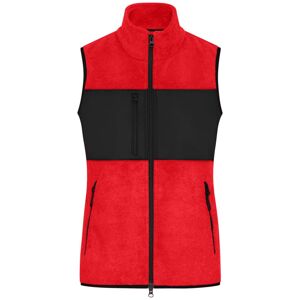 James & Nicholson Dámská fleecová vesta JN1309 - Červená / černá | XL