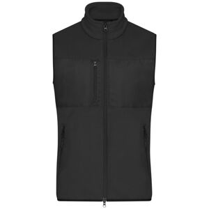 James & Nicholson Pánská fleecová vesta JN1310 - Černá / černá | XL