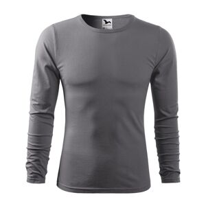 MALFINI Pánské tričko s dlouhým rukávem Fit-T Long Sleeve - Ocelově šedá | M