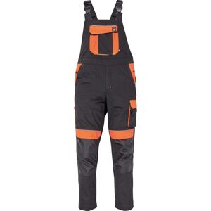 Cerva Pracovní kalhoty s laclem MAX VIVO - Černá / oranžová | 52