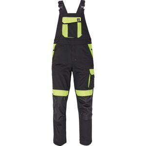 Cerva Pracovní kalhoty s laclem MAX VIVO - Černá / žlutá | 60