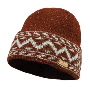 Bontis Merino čepice s klikatým vzorem - Rezavá / béžová | uni