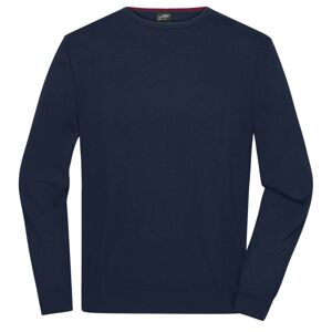 James & Nicholson Lehký pánský pletený svetr JN1314 - Tmavě modrá | XXXL