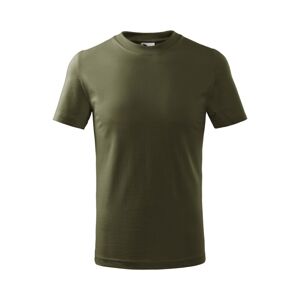 MALFINI Dětské tričko Basic - Military | 158 cm (12 let)