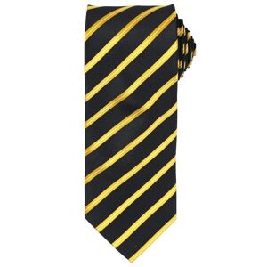 Premier Workwear Pruhovaná kravata Sports Stripe - Černá / zlatá