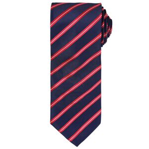Premier Workwear Pruhovaná kravata Sports Stripe - Tmavě modrá / červená