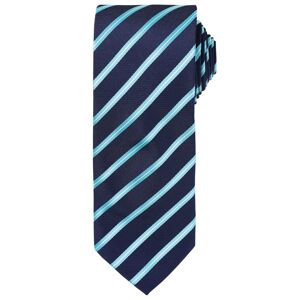 Premier Workwear Pruhovaná kravata Sports Stripe - Tmavě modrá / tyrkysová