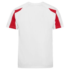 Just Cool Dětské sportovní tričko Contrast Cool T - Bílá / červená | 3-4 roky